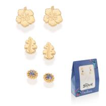Kit Brinco Trio Havaiano Banhado à Ouro Rommanel 527345