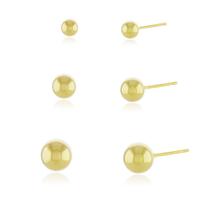 Kit Brincos Bolinhas Lisas Via - Banho Ouro 18K Kit Brincos Bolinhas Lisas Via - Banho Ouro 18K