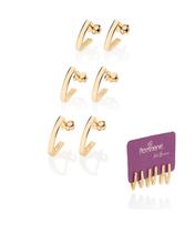 Kit Brincos Meia Argola Banhado a Ouro Rommanel 527394