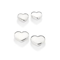 Kit brincos rommanel feminino com corações lisos de prata maciça 925 820225 Kit brincos rommanel feminino com corações lisos de prata maciça 925 820225