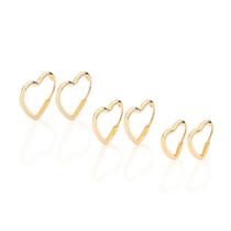 Kit Brincos Rommanel Primeiro Segundo Terceiro Furo Argolas Banhadas Ouro 18k