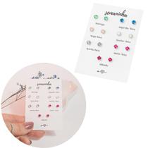 Kit Brincos Semaninha Prata 925 Ponto de Luz Zircônia Cores