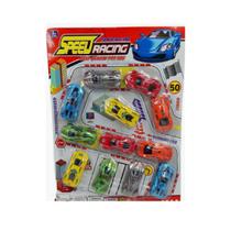 Kit Brinquedo 12 Carrinhos Corrida Miniatura Speed Racing