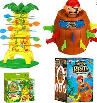 Kit Brinquedo 2 Jogos Barril do Pirata + Macaquinho no galho Infantil Kit Brinquedo 2 Jogos Barril do Pirata + Macaquinho no galho Infantil