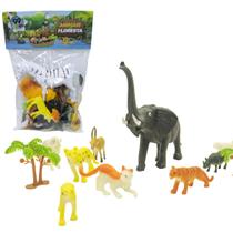 Kit Brinquedo Animais Bichos Safari Plástico Sortidos 12PÇS