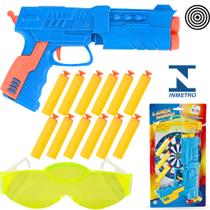 Kit Brinquedo Arminha Lança Dardos Com Dardos de Espuma e Óculos de Proteção Para Crianças +3 Anos