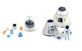 Kit Brinquedo Astronauta Espacial Bateria Boneco Foguete