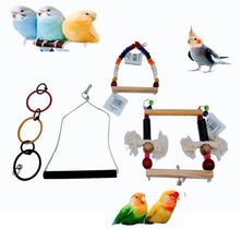 Kit brinquedo aves, calopsita, periquito bt23, 2, 4, argola