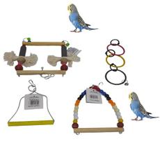 Kit brinquedo aves periquito, calopsita bt22, 2, 4, argola