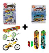 Kit Brinquedo C/4 Skate E 1 Bicicleta De Dedo Acessórios