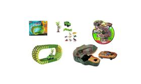 Kit Brinquedo Cabeça Dinossauro Lançador Carro Pista Trilho Kit Brinquedo Cabeça Dinossauro Lançador Carro Pista Trilho
