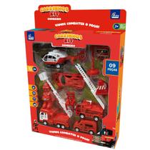Kit Brinquedo Carrinhos Bombeiro Infantil Fenix