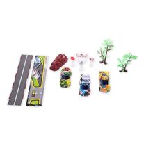 Kit Brinquedo Carros De Corrida Com Fricção De Roda + mapa e ambiente alegria e diversão garantida para as crianças meninos