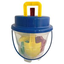 Kit Brinquedo Castelinho Criativo Areia Balde Pá e Forminhas Marbel - 7 Peças Com Cores Sortidas