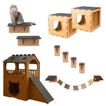 kit Brinquedo Circuito Para Gatos Em MDF 10 Peças kit Brinquedo Circuito Para Gatos Em MDF 10 Peças