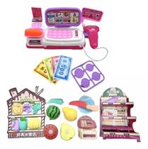 Kit Brinquedo Conjunto de Cozinha Frutas e Caixa Registradora: Design colorido e divertido!