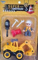 Kit Brinquedo Construção Boneco+ Carrinho + Acessórios