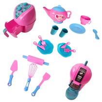 Kit Brinquedo Cozinha Infantil 18 Peças Air Fryer Cafeteira Chaleira Pratinhos E Acessórios Zucatoys