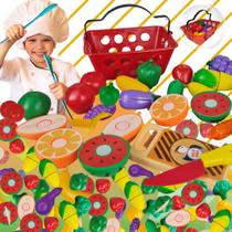 Kit Brinquedo Cozinha Infantil 24Pçs Frutinhas Crec com tiras autocolantes Comidinhas Frutas Faz de Conta