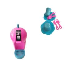 Kit Brinquedo Cozinha Infantil Faz De Conta Cafeteira Com Capsula Pratinho Garfinho Faca Copo Kit Brinquedo Cozinha Infantil Faz De Conta Cafeteira Com Capsula Pratinho Garfinho Faca Copo