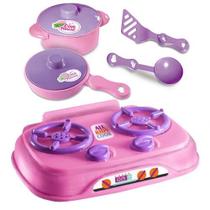 Kit Brinquedo Cozinha Infantil Fogão 2 Panelinhas Utensílios