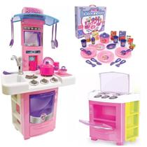 Kit Brinquedo Cozinha Infantil + Fogão Forno e Jantarzinho