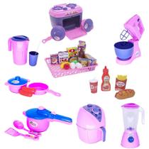 Kit Brinquedo Cozinha Menina Eletro Panela Comida Forno 32pç