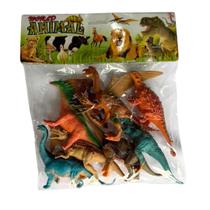 Kit Brinquedo de Borracha Dinossauros 08 Peças Diversos