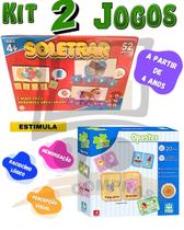 Kit Brinquedo Educativo 4 Anos Jogo Dos Opostos Raciocinio Logico Soletrar Pedagogico Alfabetização