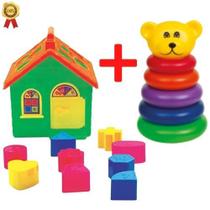 Kit brinquedo educativo casinha e ursinho didático e pedagógico ROSA
