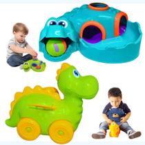 Kit Brinquedo Educativo Didático Bebe 1 Ano Menino Menina Dragão e Croco