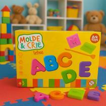 Kit Brinquedo Educativo Molde e Crie Letras e Números Infantil Ark Toys Massinha Didática +3 Anos Kit Brinquedo Educativo Molde e Crie Letras e Números Infantil Ark Toys Massinha Didática +3 Anos