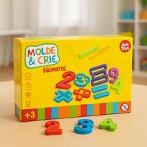Kit Brinquedo Educativo Molde e Crie Letras e Números Infantil Ark Toys Massinha Didática +3 Anos