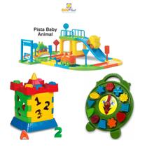 Kit Brinquedo Educativo Pista Carro Infantil Relógio Castelo - Divplast