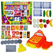 Kit Brinquedo Feirinha Mercadinho Caixa Registradora Menina