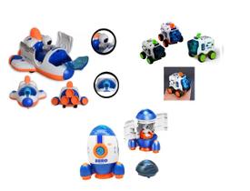Kit Brinquedo Foguete Com Astronauta Foguete Carrinho Space