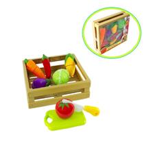 Kit Brinquedo Frutas Vegetais De Cortar 9 Peças Comidinhas - Etitoys