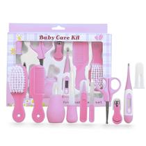 Kit Brinquedo Higiene Com Termômetro Cuidado Bebê Recém Nascido 10pçs Escova Pente Saúde e Beleza Silicone Criança Tesoura Infanti - Meimi Amores