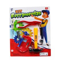Kit Brinquedo infantil 6 peça Martelo Parafuso Porca Alicate - 123ÚTIL