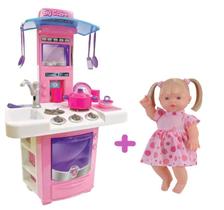 Kit Brinquedo Infantil Boneca Elisi Fala Frase + Big Cozinha