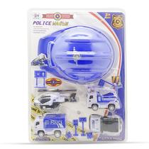 Kit Brinquedo Infantil Brincando De Ser Polícia Com Capacete - PoliceWogon Kit Brinquedo Infantil Brincando De Ser Polícia Com Capacete - PoliceWogon