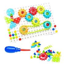 Kit Brinquedo Infantil Educativo Quebracabeça Engrenagens 98 Peças Desenvolvimento Criatividade