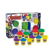 Kit Brinquedo Infantil Massinha de Modelar Avengers 10 Potes Coti Massa Tutti Frutti Cotiplas