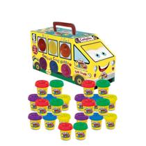 Kit Brinquedo Infantil Massinha de Modelar Maleta Ônibus 10 Potes Coti Massa Cotiplás Kit Brinquedo Infantil Massinha de Modelar Maleta Ônibus 10 Potes Coti Massa Cotiplás