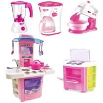 Kit Brinquedo Infantil Menina Acessórios Para Casinha Rosa