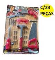 Kit Brinquedo Infantil Oficina Ferramentas Premium 23 Peças