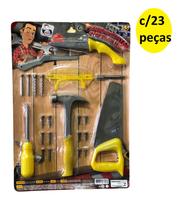 Kit brinquedo Infantil Oficina Ferramentas Premium 23 peças Kit brinquedo Infantil Oficina Ferramentas Premium 23 peças