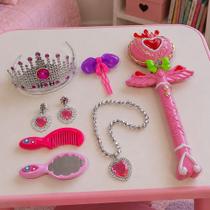 Kit Brinquedo Infantil Princesa Coroa Varinha Encantado Rosa Kit Brinquedo Infantil Princesa Coroa Varinha Encantado Rosa
