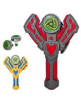 Kit Brinquedo Lançador Bastão Bei Bleide Batalha C/ 3 Pião