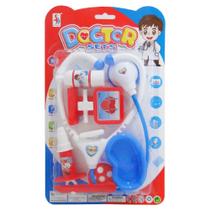 Kit Brinquedo Médico Infantil Com Estetoscópio 7 Peças Cartela Doutor - toy king